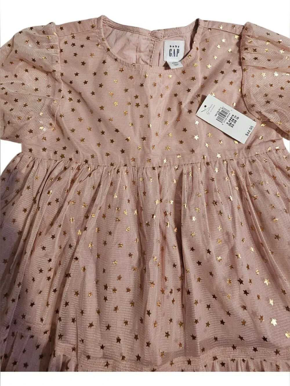 Gap Kids Pink Gold Star Tulle Dress